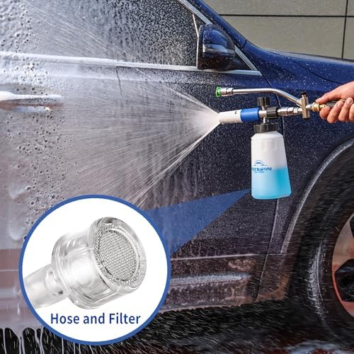 FENG PAI Foam Cannon for Pressure Washer with Dual Connector Accessory & 7 Sprayer Nozzles, Dual Lance Soap Cannon, Double Tip Soap Attachment for Foam Blaster, 1/4" Quick Connect, 3600 PSI (White) - Image 7