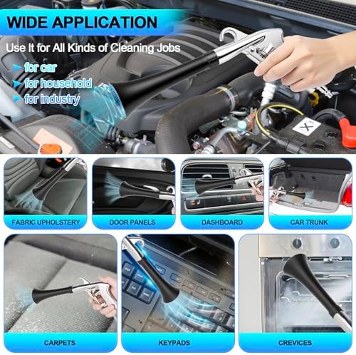 2 Nozzles Air Cleaning Gun, Dry Cleaning Gun Quickly Blasts Dust, Dirt and Grime from Surface, Dryer Air Blow Gun Works with Air Compressor, Car Detailing Tool for Interiors Exteriors Deeply Cleaning - Image 7