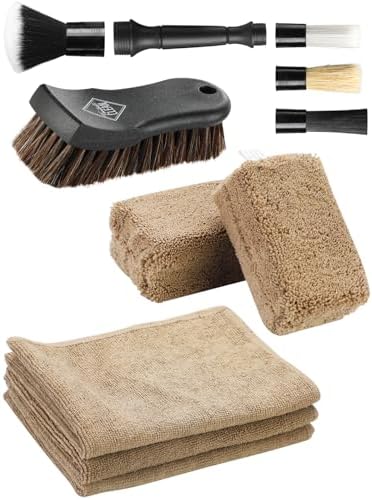 Fantasticlean 9PCS Car Detailing Brush Set, Interior Leather Cleaning by Fantasticlean