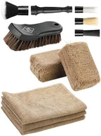 Fantasticlean 9PCS Car Detailing Brush Set, Interior Leather Cleaning by Fantasticlean