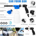 Car Wash Detailing Kit Cleaning Set with Foam Gun Sprayer, Long-Handle Brush, Large Wash Mitt, Towels, Complete Interior & Exterior Car Washing Supply Set (Blue) - Image 3