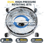Dalmbox 14" Pressure Washer Surface Cleaner, 4 Wheels, 1/4" Quick-Connect - Image 3