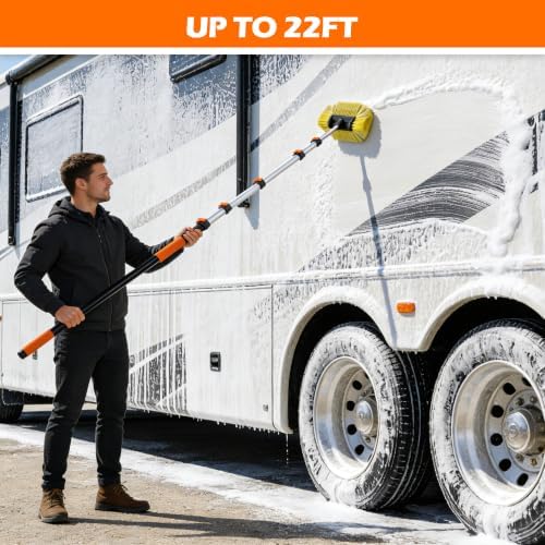 22FT Reach Car Wash Brush with Long Handle for RV, Truck Cleaning - Image 3