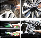 22Pcs Car Wash Cleaning Tools Kit Car Detailing Set with Canvas Bag Purple Collapsible Bucket Wash Mitt Sponge Towels Tire Brush Window Scraper Duster Complete Interior Car Care Kit - Image 5