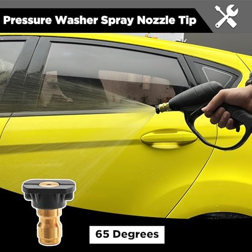Pressure Washer Tips, 65 Degree Soap Nozzle Black, 7 Pack for Cars - Image 2