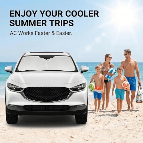 for 2019-2024 2025 2026 Mazda CX-30 CX30 Windshield Sun Shade, Front Window Shade Custom Fit CX30 Accessories Sun Visor Foldable Shade Blocks UV Rays Summer Must Have Car Accessories - Image 4