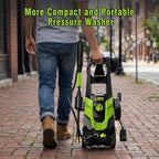 Pressure Washer, Portable Power Washer, 4 Quick Connect Nozzles, High Pressure Cleaning Machine for Car Fence Driveway Patio Washing and More(Light Green) - Image 6