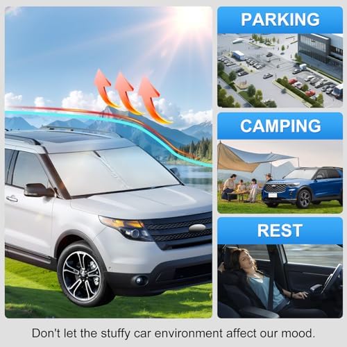 Custom Fit Windshield Sun Shade for Ford Explorer 2020-2026 - Image 6