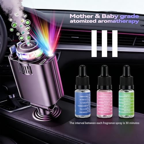 5 in 1 Retractable USB C Car Charger Fast Charge Aromatherapy Starry Sky - Image 2