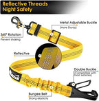 SlowTon Dog Harness, Adjustable Dog Seatbelt, 2 in 1 Latch Bar Attachment, Reflective Nylon Belt Tether, Yellow, 27.55in | Hook Latch Bar& Seatbelt Buckle, Reflective, Heavy Duty Nylon, Durability, Easy of Use, for Travel Riding, Yellow, 27.5" - Image 5