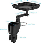 4-in-1 Car Cup Holder Expander Tray,Detachable Car Food Tray Retractable with Dual Cup Holder, Phone Holder, 360°Rotation Adjustable Base, Road Trip Essentials Car Accessories (A01) - Image 4