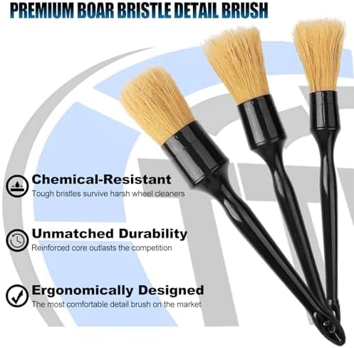 8Pcs Wheel Brush, Tire Brush, Wheel Cleaner Brush Set - 2 Soft Wheel Cleaning Brushes, Detailing Brush & Hard Tire Scrubber, Flexible and Durable Rim Cleaning Brush Kit for Wheels and Tires - Image 2