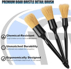 8Pcs Wheel Brush, Tire Brush, Wheel Cleaner Brush Set - 2 Soft Wheel Cleaning Brushes, Detailing Brush & Hard Tire Scrubber, Flexible and Durable Rim Cleaning Brush Kit for Wheels and Tires - Image 2