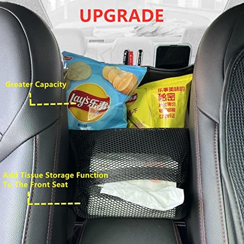 JEYODA Car Suede Seat Organizer High-capacity Seat Back Pouch Central Storage for Pickup SUVs Double-sided Tissue Storage Handbag Holder Car Accessories (Blue) - Image 2
