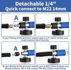 Foam Cannon for Pressure Washer with Dual Connector Accessory, FENG PAI Dual Lance Soap Cannon, Double Tip Soap Attachment for Foam Blaster, 1/4" Quick Connect, 3600 PSI - Image 4