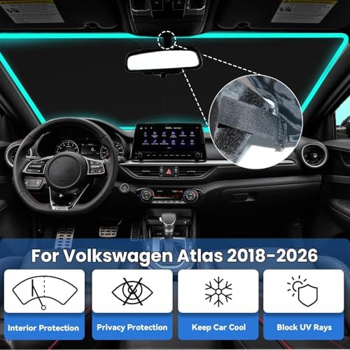 Windshield Sun Shade for VW Atlas 2018-2026 Atlas Cross Sport - Image 2