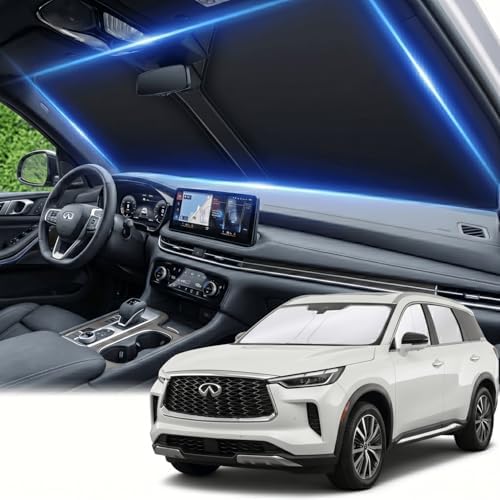 Windshield Sun Shade for Infiniti QX60 2018-2024 2025 2026 Sunshade Front Window Shade Custom Fit QX60 Accessories Sun Visor Foldable Shade Blocks UV Rays Accessories by AuyNeas
