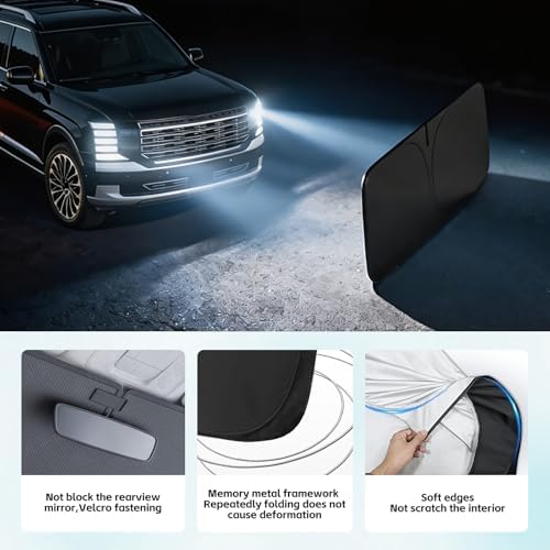 Windshield Sunshade for Hyundai Palisade 2020-2026 Sun Shade - Image 5