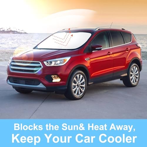 TINGLU Sun Shade for Ford Escape 2013-2019 Accessories Windshield Sun Shade Window Shade UV Rays Protection Sun Visor Cover with Steering Wheel Sunshade Storage Bag - Image 5