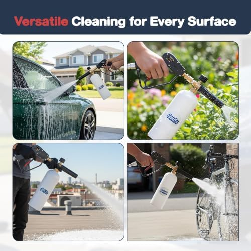 Short Pressure Washer Gun with Foam Cannon Kit - 1/4" Quick Connector - Image 7