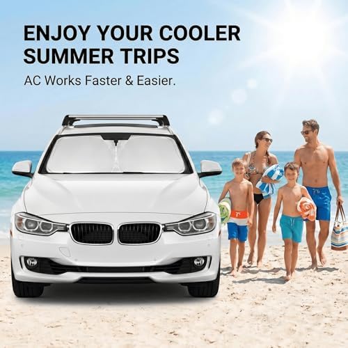 Windshield Sun Shade for BMW 3 Series 2013-2018 Sunshade Front Window Shade Custom Fit 3 Series Accessories Sun Visor Foldable Shade Blocks UV Rays Accessories - Image 4
