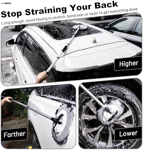 62" Car Wash Brush kit with Long Handle & Scratch-Free Refill Head - Image 3