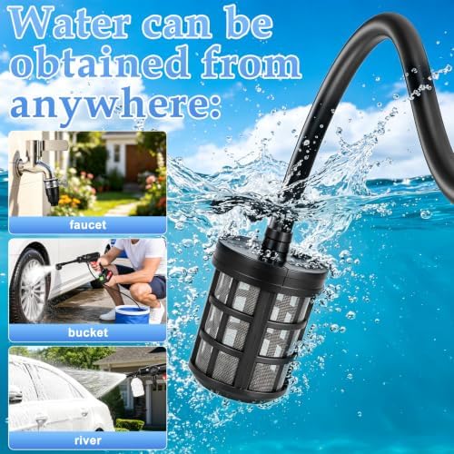 Cordless Pressure Washer, 120Bar/1700PSI Battery Power Washer Gun with 6-Nozzle & 2*3.0Ah Battery, Portable Car Washing Kit, High Pressure Jet Wash for Patio, Driveway, Pet, Garden, and Home Cleaning - Image 5
