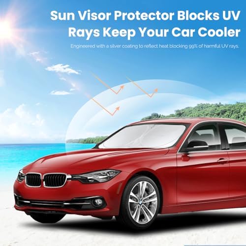 INSAUTO Windshield Sun Shade for 2019-2025 BMW 3 Series 328i M340i M3, Front Window Sun Visor Protector Cover Custom Fit BMW 3 Series Accessories - Image 4