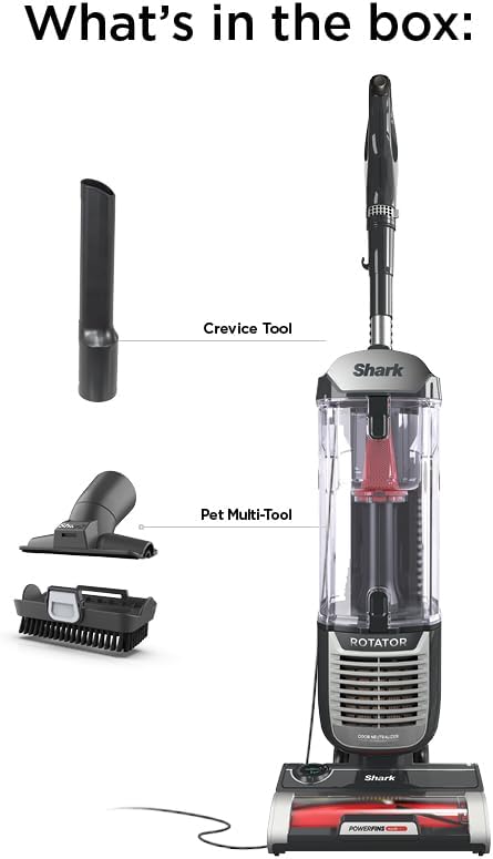 Shark ZU102 Rotator Pet Upright Vacuum with PowerFins HairPro & Odor Neutralizer Technology, Charcoal, 2.9 L Dust Cup - Image 2