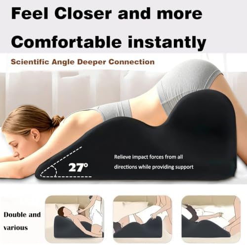 Multi-functional Ergonomic Memory Foam Wedge Pillow, 27° Angle Perfect Position Instant Intimacy Couples Pillow, Wedge Memory Foam Butt Cushion, Provides Waist and Neck Support for Neck Pain Relief. - Image 2