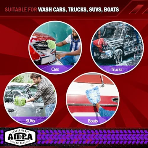 AIDEA Car Wash Mitt Microfiber, 2PK, Car Wash Brush, 7.12''X10.14'' - Image 7