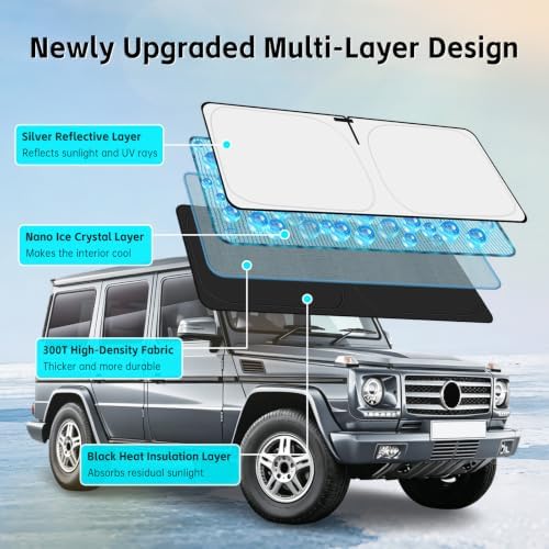 Windshield Sun Shade for Mercedes Benz G-Class G550 G55 G63 G65 1990-2018 - Image 3