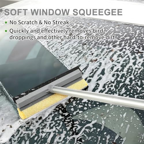 12Pcs Car Wash Kit, 62'' Car Wash Brush with Long Handle Microfiber Carwash Brush Mop Mitt Kit Car Car Washing Supplies Cleaning Kit for Cars RV SUV Truck Boat - Image 4