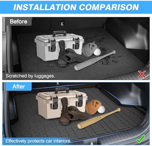 Powerty Trunk Mat Custom Fit for Kia Sportage Without Subwoofer 2023-2025(Not for PHEV), All Weather TPE Cargo Mat Liner for Sportage Rear Trunk - Image 4