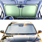Foldable Windshield Sunshade | Graphene Heat Shield with Reflective Polyester Fabric | UV Protection Car Sun Shade with Memory Steel Frame | Keeps Interior Cool & Protects Dashboard | L (58 x 31 in) - Image 3