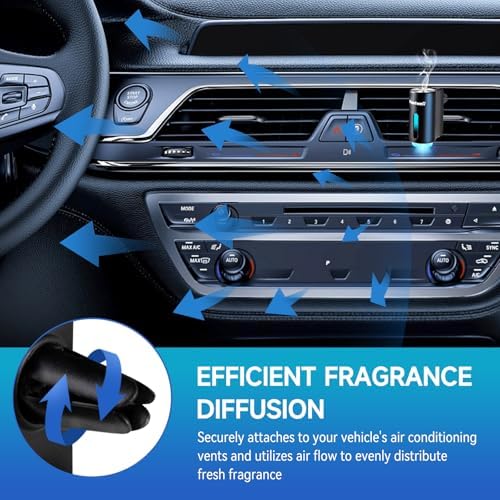 Featwell Car Air Freshener, Air Freshener Diffuser Three Adjustable Modes, Aromatherapy Machine Rechargeable (Black) - Image 4