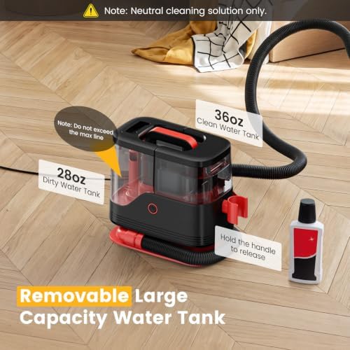 NEWBULIG Carpet and Upholstery Cleaner Machine Portable Carpet Shampooer - Image 5