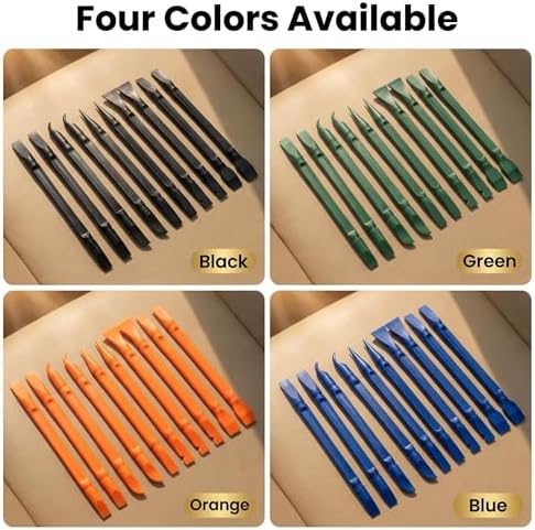 10Pcs Plastic Scraper Tools with Storage Case, Car Detailing Tools Kit, Multi-Purpose Cleaning Sticks for Tight Gaps, Removing Stickers, Labels, Grease & Dirt, Orange - Image 7