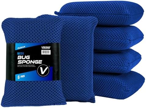 VIKING Mesh Bug Sponge, Bug and Tar Remover for Car, 6 Pack by VikingCarCare