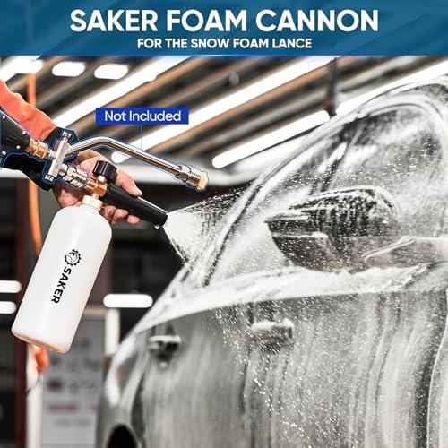 Saker Foam Cannon, 1/4 Inch Quick Connect, Power Washer Foam Cannon with 5 Pressure Washer Nozzles - Image 6