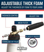 McKillans Foam Cannon for Pressure Washer (Wide Mouth) - Car Wash Snow Foam Cannon Lance Pressure Washer Soap Dispenser for Car Washing with Adjustable Thick Foam + 1/4 Quick Connector - Image 2