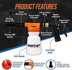 SwiftJet Car Wash Foam Gun + Microfiber Wash Mitt - Foam Cannon Works with Any Soap - Garden Hose Car Foam Sprayer - Car Wash Kit - Car Accessories Foam Blaster (Orange Foam Gun with Mitt) - Image 4