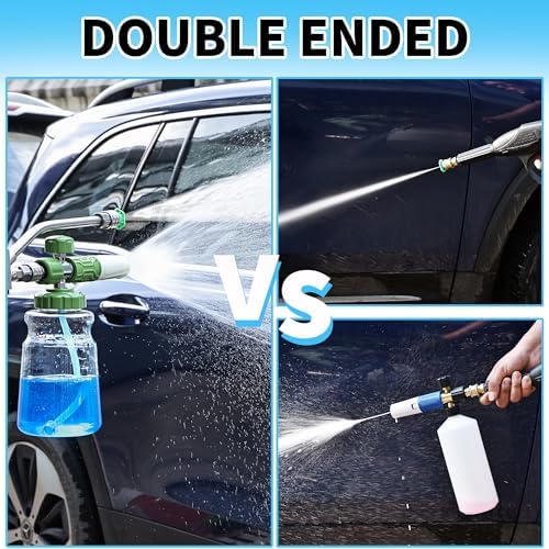 Foam Cannon Dual Connector Accessory,Pressure Washer Double Tip Attachment for Foam Blaster with 7 Power Washer Sprayer Nozzles, 1/4" Quick Connect, 3600 PSI - Image 5