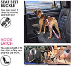 SlowTon Dog Car Seat Belt, 3 in 1 Latch Bar Attachment Dog Safety Seatbelt | Hook Latch Bar& Seatbelt Buckle, Reflective, Heavy Duty Nylon, Durability, Easy of Use, for Travel Riding, Pink, 27.5" - Image 2