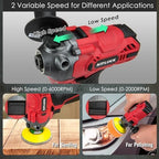 Cordless Buffer Polisher, 12V Mini Wax Buffer & Sander with 2 X 2.5Ah Battery & Charger, 1/2/3" Backing Plate, 40pcs Polishing Pads, Variable Speed for Car Detailing/Buffing/Sanding/Waxing - Image 3