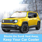 TINGLU Sun Shade for Jeep Renegade 2015-2024 Accessories Windshield Sun Shade Window Shade UV Rays Protection Sun Visor Cover with Steering Wheel Sunshade Storage Bag - Image 5