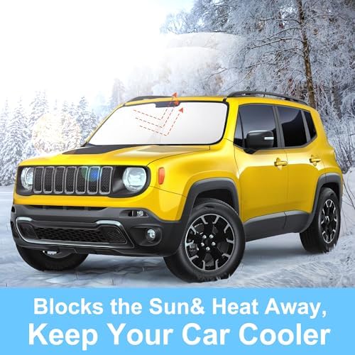 TINGLU Sun Shade for Jeep Renegade 2015-2024 Accessories Windshield Sun Shade Window Shade UV Rays Protection Sun Visor Cover with Steering Wheel Sunshade Storage Bag - Image 5