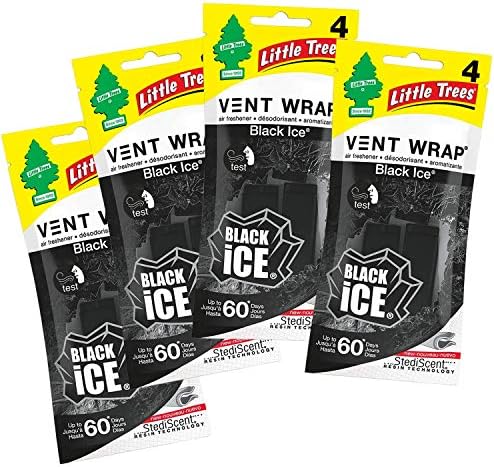 Little Trees Vent Wrap Air Freshener 4-Packs Car Air Freshner (Black Ice) by LITTLETREES