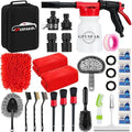 26Pcs Car Wash Cleaning Kit with Foam Gun Sprayer Detailing Brushes Window Water Scraper Tire Brush Towels Complete Interior Exterior Detailing Set for Car by GPUSFAK