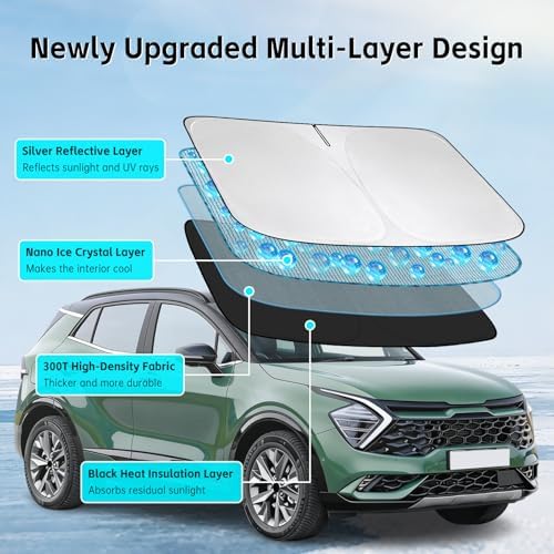 Windshield Sun Shade for Kia Sportage 2018-2026 Sunshade - Image 3